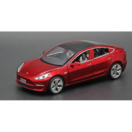 1:32 Tesla Model3 Alloy Model With Light Sound Effect Pull Back Car Model