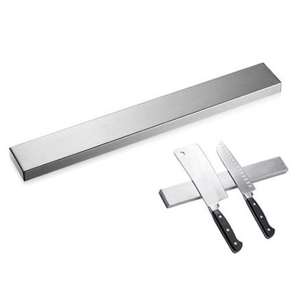 Magnetisk knivholder i rustfrit stål, magnetisk knivholder til væg med genanvendelig klæbestrimmel og holdbar magnetisk kraft, rustbestandigt køkken