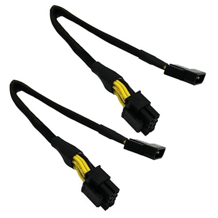 2 stk. LP4 Molex Han til CPU 8-Pin (4+4) EPS-12V Strømadapter Konverter Kabel med Sleeve 33 cm