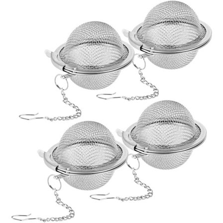 4 stycken tebollar i rostfritt stål, tesilboll, rostfritt