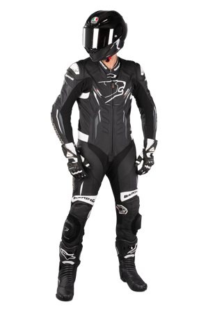 Kombinezon Motocyklowy Bering Ultimat-R Skórzany Czarny/Złamany Biały/Szary XL