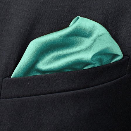 Pañuelo de bolsillo sencillo turquesa para hombres - Pañuelos de bolsillo de color liso