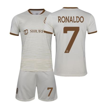 22-23 Riyadh Victory nr. 7 Ronaldo fodbolduniform dragt Saudi Arabiske Liga hvid trøje med nummertryk og sokker Riyadh 7 XXL