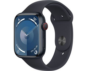 Apple-Watch Series 9 GPS + Cellular 45mm Midnight Aluminium Case with Midnight Sport Band - M/L - B-vare-Mye klarere. Klarer mye mer.-Personal 