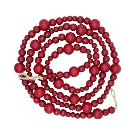 Farmhouse Beads 7ft Treperlekrans med Juletre (Rød)