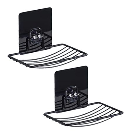 Tvålkopp i rostfritt stål, dränerbar tvålhållare för dusch, badrum, badkar och diskho - Svart