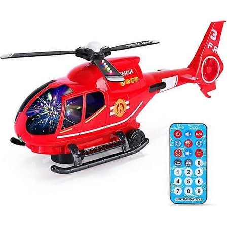 Legetøjsfly Infrarød Fjernbetjening Helikopter med Lys Musik Legetøj til 3-8 År Gamle Drenge Piger Børn Rød_Billige gaver