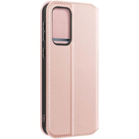 Kotelo Samsung Galaxy A35 5G Flip Card -kotelolle ja videotuki vaaleanpunaiselle samppanjalle