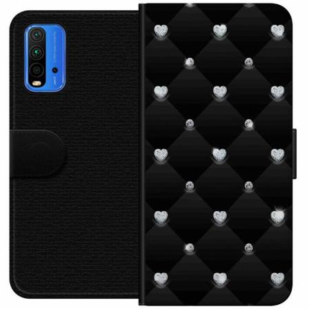 Xiaomi Redmi Note 9 4g Plånboksfodral Diamant Hjärta