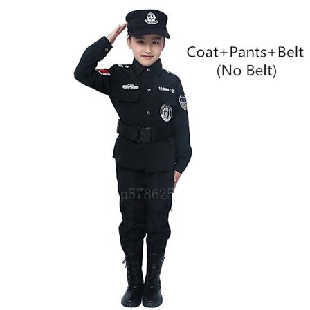 Barn Polis Uniform Poliser Cosplay kostym