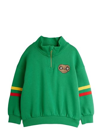Mini Rodini E.t Emb Halfzip Sweatshirt - Green - 92/98