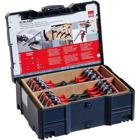 Bessey KliKlamp KLI-S Systainer med 16 hurtigtvinger, Håndverktøy