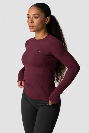 ICANIWILL - Define Seamless Long Sleeve Dark mahogany - Oberteile - Damen - ICIW