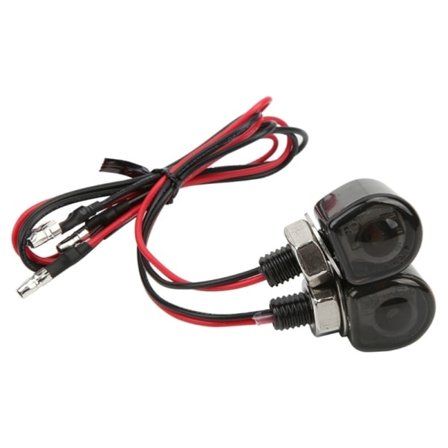 2x Motorcykel LED Blinkers Blinkande Ljusindikator Sekventiell Lampa för CG125 Svart