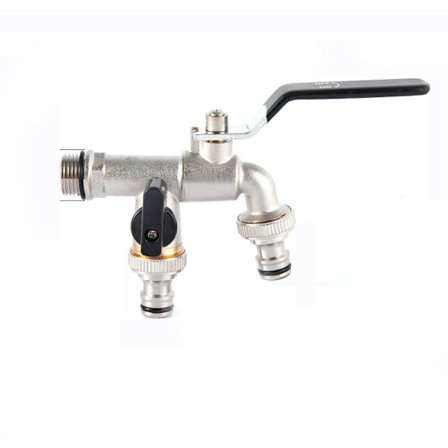 Hage dobbel kran, messing vannkran, høy kvalitet 3/4 tommers måler