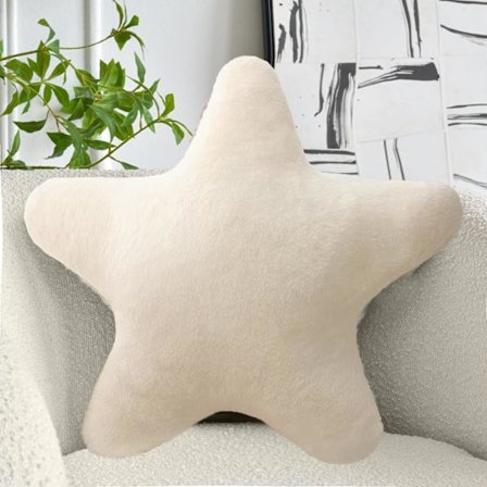 Stjerne Plysjleker, Stjerne Plysjpute, Stjerne Plysjpute, Plysj Stjernedukke, Stjerne Plysjpute, Stjerne Plysjpute for Barn, Stjerneformet Pute (Hvit)