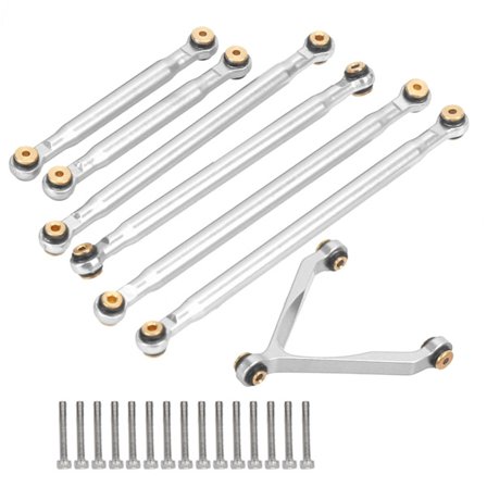 Linkage Trækstangssæt til Axial SCX24 C10 1/24 RC Bil Skal Dele Affjedring Link Sølv