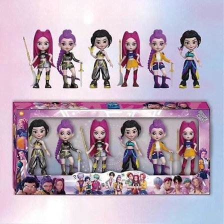 6 stk. K-POP Demon Hunters Actionfigurer - Supersød koreansk idol samlerfigursæt, perfekt til dukkehus tilbehør