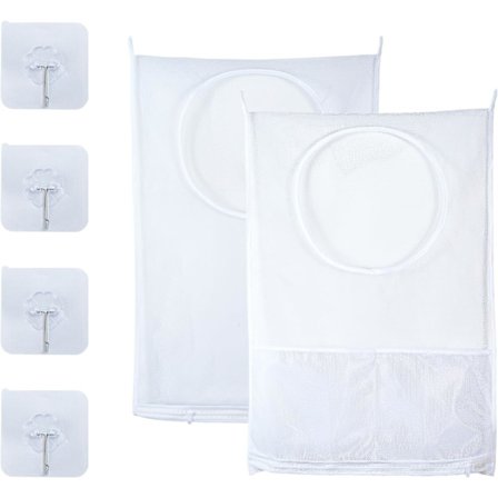 Hængende Vasketøjskurve 76 x 51 cm - Vægmonteret Vasketøjskurv til Organisering og Opbevaring af Beskidt Tøj (2 stk.)