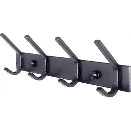 Veggopphengt Klesstativ, 4 Kleshengere for Oppheng av Jakker, Kraftig Metall Krokstativ Kroklist Vegg Klesstativ med Kroker Kleshenger Veggfeste for 