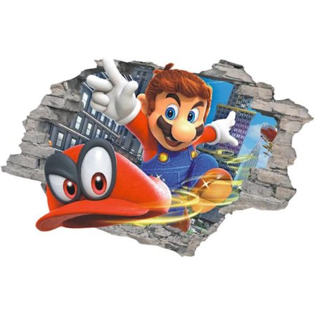 3D Super Mario väggdekal för barnrum, självhäftande väggdekor