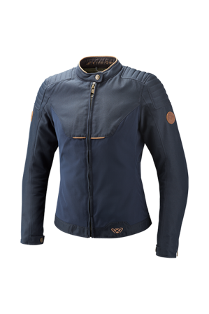 Blouson Moto Femme Ixon Hornet Bleu Marine/Marron S