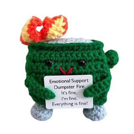Emotion Support Skraldespandsbrand Dukke Håndlavet Hæklet Emotionel Skraldespandsbrand Dukke 2025[D]