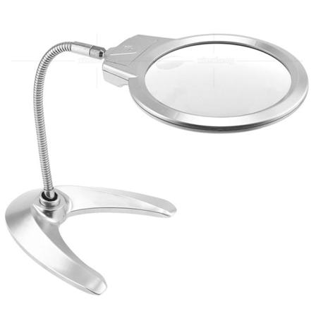 1 st LED-stativförstoringsglaslampa Hands Free Hobby Läslampa Förstoringsglas med stativbas Uppladdningsbar Svanhals Justerbar 2X 5X Glaslins - 