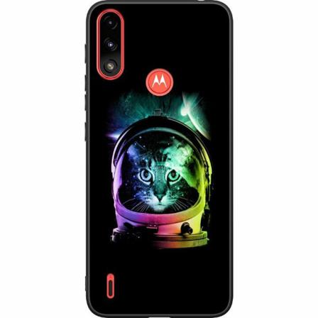 Motorola Moto E7i Power Svart Skal Space Cat