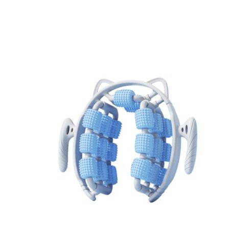 Ringmassage rulle med 20 hjul og skumaksel til dyb muskelafslapning og 360° omslutning Blue
