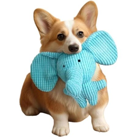 Hundelegetøj, Hundelegetøj, Udstoppede Kanin, Plys Pivelegetøj, Kæledyrslegetøj, Sød og Sjov Tyggehvalp, Forebygger Hvalpe Kedsomhed Hjemme (Blå)