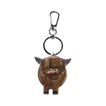 Highland Cow Nyckelring Bilnyckelspänne MÖRKBRUNT