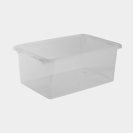 Förvaringslåda i plast - Nordiska Plast Store It, transparent, 590 x 395 x 245 mm, 40 liter