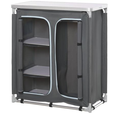 Nancy's Agincourt Campingskab Bærbar Køkkenkasse - Grijs - Aluminium, Oxford Stof, Mdf - 37,79 cm x 19,48 cm x 40,94 cm