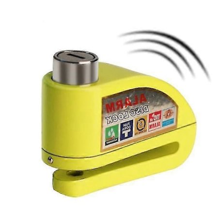 Alarm Skivelås Motorsykkellås, 110db Skivebremselås Med Varselkabel For Motorsykkel Sykkel Moped Høy Sikkerhet Skivelås For Motocross 1 stk - gul