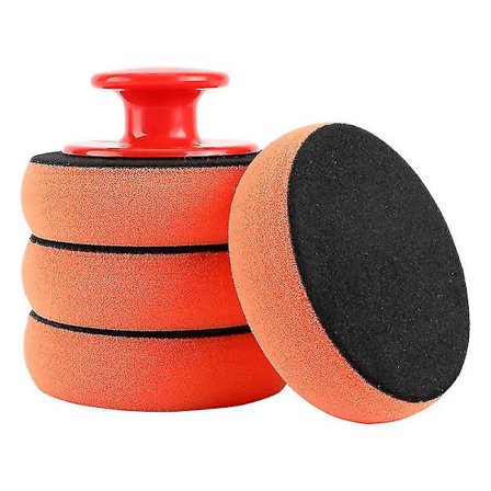 Poleringssvamp med håndtag, Mikrofiber Håndpoleringssvamp 1 sæt - orange