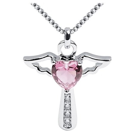 Enkelin syntymäkivi kaulakorut Sydän Risti Kaulakoru Tytöille Lapsille Naiset