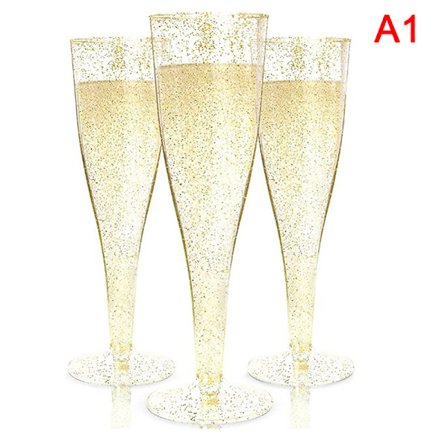 10st Plast Champagne Flutes Engångsmuggar Rostbröllop