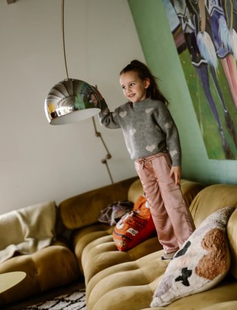 Daily 7 Knitted Sweater Heart - Grey - 128