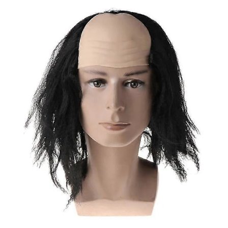 Kal paryk Halloween Parykker Skaldet Hoved Maskerade Kostumefest Sjov Cosplay Prop Sort
