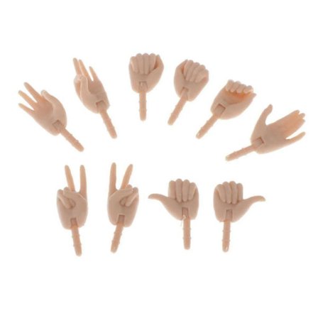 5 Par Bevægelige Dukkehænder til 12-tommer Pigedukke Udskift Kropsdele