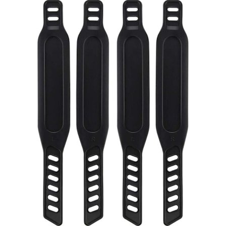 Sykkelpedalstropper, pedalstropper, enkle å justere, universelle pedalstropper for flat sykkel eller treningsstudio, 2 par, svart-