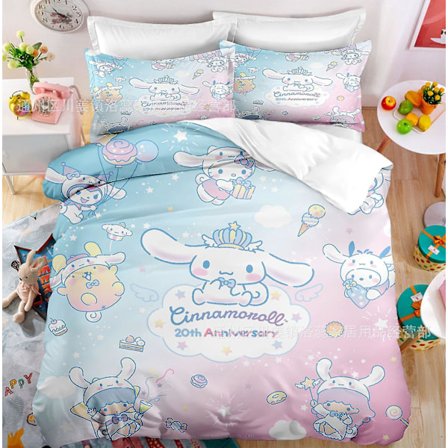 C13 Cartoon Cinnamoroll Babycinnamoroll Sängkläder Set Påslakan Överkast Örngott Barn Present