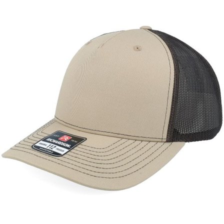 Richardson - Beige trucker Keps - 112fp Split Khaki/Coffee A-Frame Trucker @ Hatstore