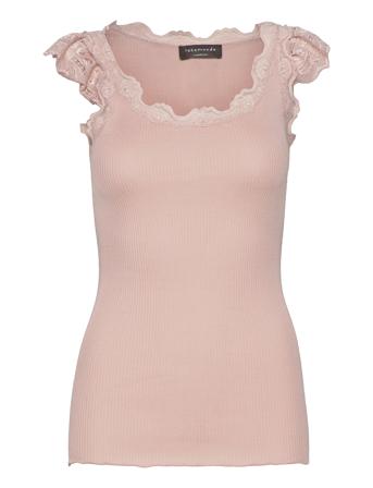 Silk Top W/ Lace Pink Rosemunde