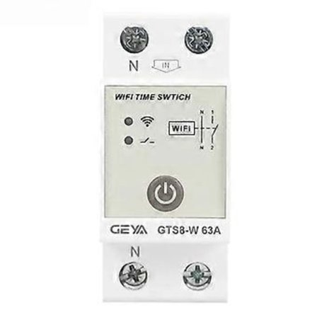 GTS8-W 2P Smart Wifi Timer Strömbrytare DIN-skena Smart Hem Trådlös Fjärrkontroll Strömbrytare Via Tuya APP AC220V 63A
