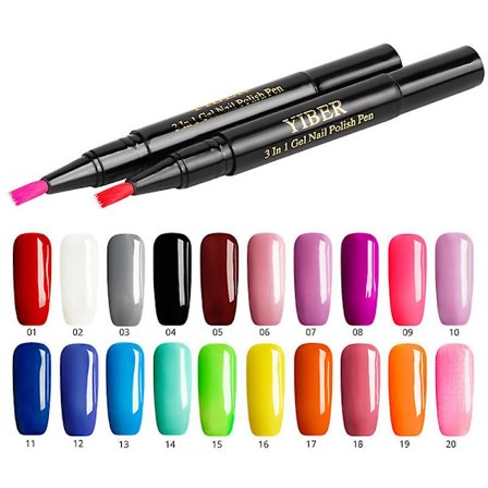 2 st Gel Polish Pen Hybrid Lack Nagelpenna Semi Permanent Nails Art Soak(A)