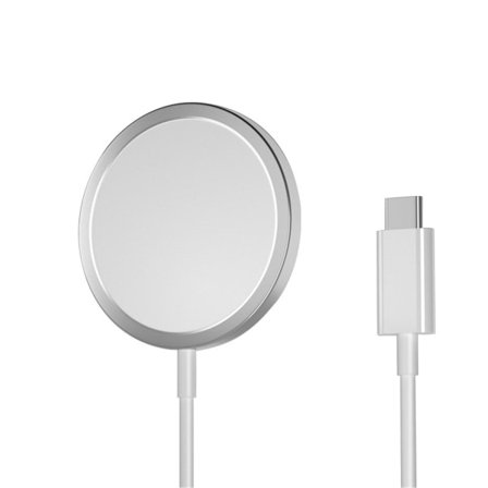 Trådløs oplader kompatibel med MagSafe til iPhone Samsung.. Sil