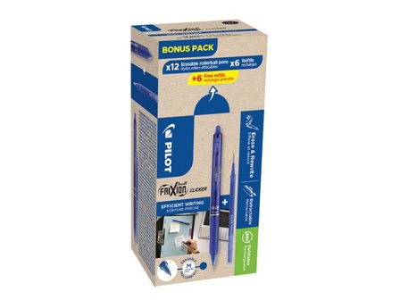 PILOT Gelpenna PILOT Frixion 0,7mm blå 12+12/fp - Lyreco - Kontorsmaterial - Pennor - Pennpatroner