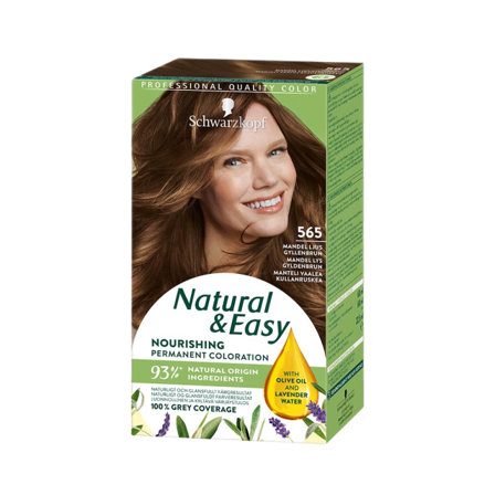 Schwarzkopf Natural & Easy 565 Mandel Ljus Gyllenbrun Hårfärg Unisex 142,5 ML